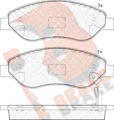 R Brake RB1850 - Bremžu uzliku kompl., Disku bremzes autodraugiem.lv