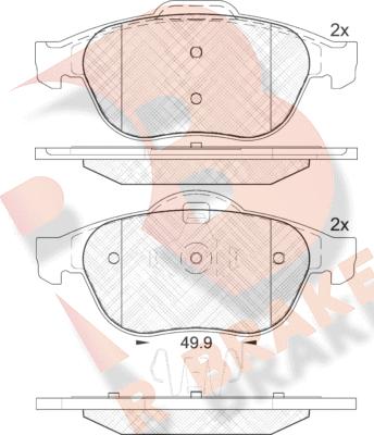 R Brake RB1861 - Bremžu uzliku kompl., Disku bremzes autodraugiem.lv