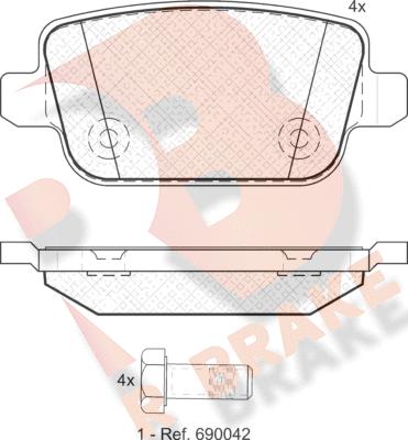 R Brake RB1801 - Bremžu uzliku kompl., Disku bremzes autodraugiem.lv