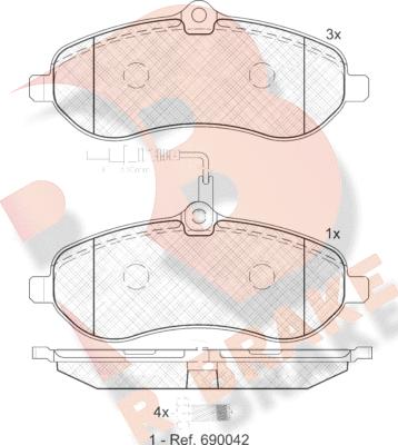 R Brake RB1802 - Bremžu uzliku kompl., Disku bremzes autodraugiem.lv