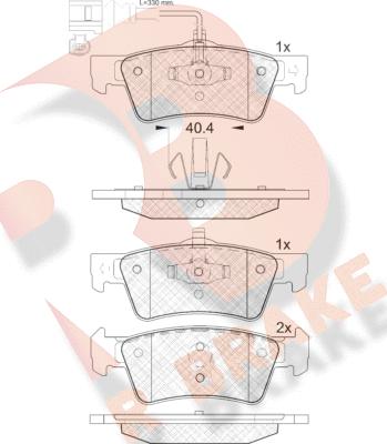 R Brake RB1816 - Bremžu uzliku kompl., Disku bremzes autodraugiem.lv