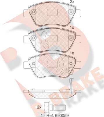 R Brake RB1810 - Bremžu uzliku kompl., Disku bremzes autodraugiem.lv