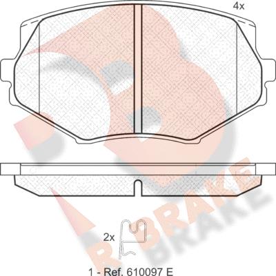 R Brake RB1818 - Bremžu uzliku kompl., Disku bremzes autodraugiem.lv