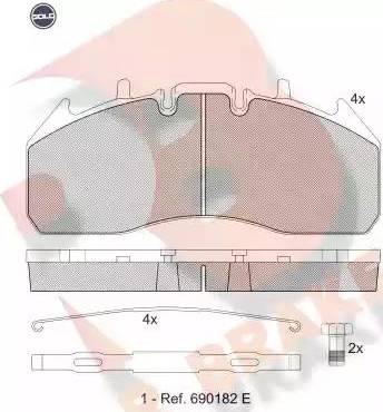 R Brake RB1831 G - Bremžu uzliku kompl., Disku bremzes autodraugiem.lv