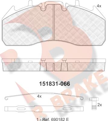 R Brake RB1831 - Bremžu uzliku kompl., Disku bremzes autodraugiem.lv