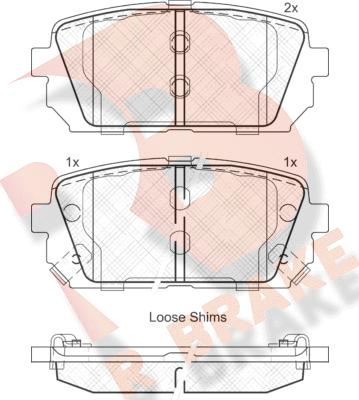 R Brake RB1827 - Bremžu uzliku kompl., Disku bremzes autodraugiem.lv