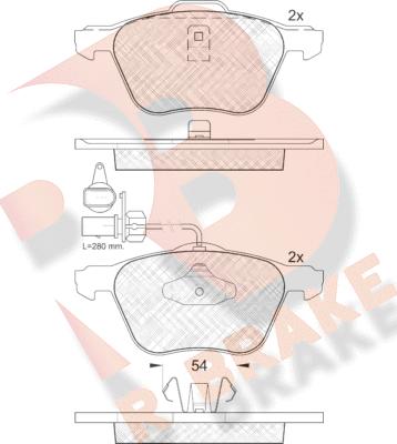 R Brake RB1395 - Bremžu uzliku kompl., Disku bremzes autodraugiem.lv