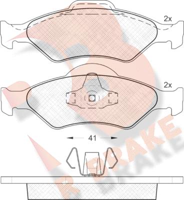 R Brake RB1344 - Bremžu uzliku kompl., Disku bremzes autodraugiem.lv