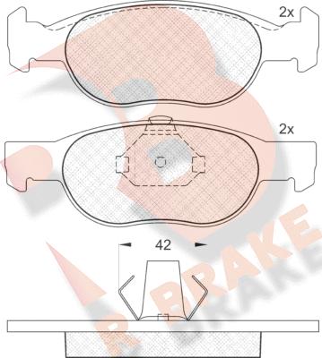 R Brake RB1348 - Bremžu uzliku kompl., Disku bremzes autodraugiem.lv