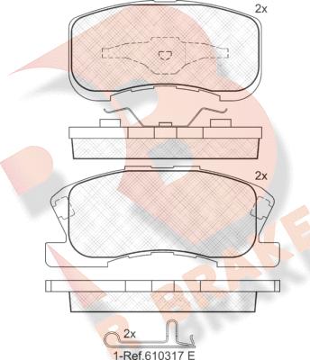 R Brake RB1342 - Bremžu uzliku kompl., Disku bremzes autodraugiem.lv