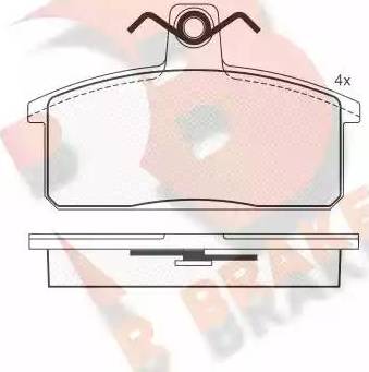 R Brake RB1355 - Bremžu uzliku kompl., Disku bremzes autodraugiem.lv