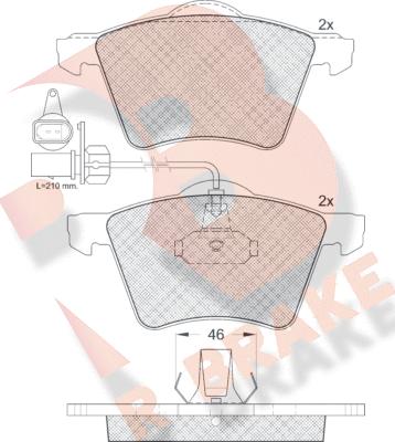 R Brake RB1350 - Bremžu uzliku kompl., Disku bremzes autodraugiem.lv