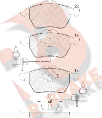 R Brake RB1362 - Bremžu uzliku kompl., Disku bremzes autodraugiem.lv