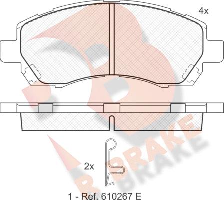 R Brake RB1318 - Bremžu uzliku kompl., Disku bremzes autodraugiem.lv