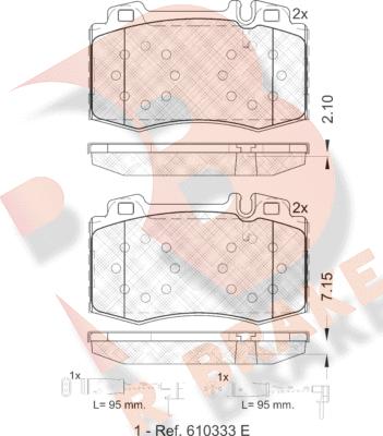 R Brake RB1389-203 - Bremžu uzliku kompl., Disku bremzes autodraugiem.lv