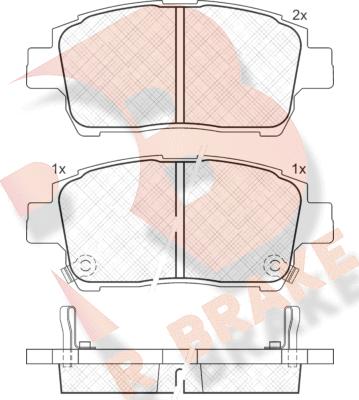 R Brake RB1386 - Bremžu uzliku kompl., Disku bremzes autodraugiem.lv