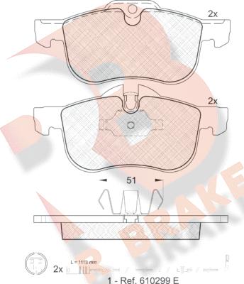 R Brake RB1335-203 - Bremžu uzliku kompl., Disku bremzes autodraugiem.lv