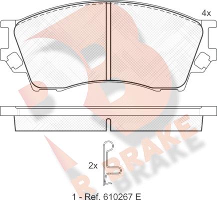 R Brake RB1337 - Bremžu uzliku kompl., Disku bremzes autodraugiem.lv