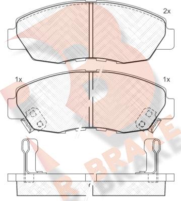 R Brake RB1329 - Bremžu uzliku kompl., Disku bremzes autodraugiem.lv