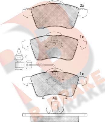 R Brake RB1320 - Bremžu uzliku kompl., Disku bremzes autodraugiem.lv