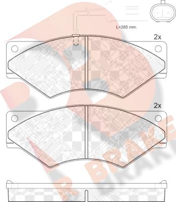 R Brake RB1328 - Bremžu uzliku kompl., Disku bremzes autodraugiem.lv