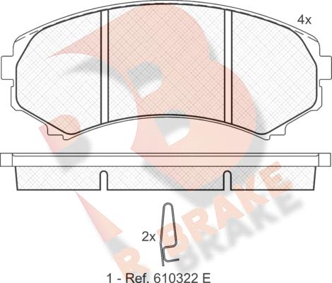 R Brake RB1374 - Bremžu uzliku kompl., Disku bremzes autodraugiem.lv