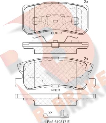 R Brake RB1375-202 - Bremžu uzliku kompl., Disku bremzes autodraugiem.lv