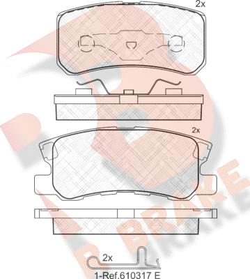 R Brake RB1375 - Bremžu uzliku kompl., Disku bremzes autodraugiem.lv