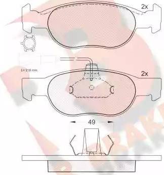 R Brake RB1376 - Bremžu uzliku kompl., Disku bremzes autodraugiem.lv