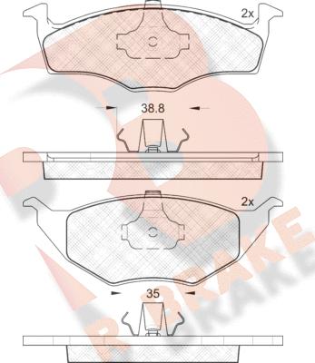 R Brake RB1373 - Bremžu uzliku kompl., Disku bremzes autodraugiem.lv