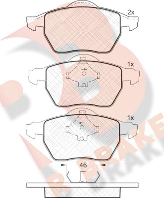 R Brake RB1294 - Bremžu uzliku kompl., Disku bremzes autodraugiem.lv