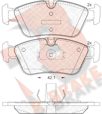 R Brake RB1295 - Bremžu uzliku kompl., Disku bremzes autodraugiem.lv