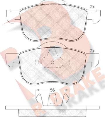 R Brake RB1297 - Bremžu uzliku kompl., Disku bremzes autodraugiem.lv