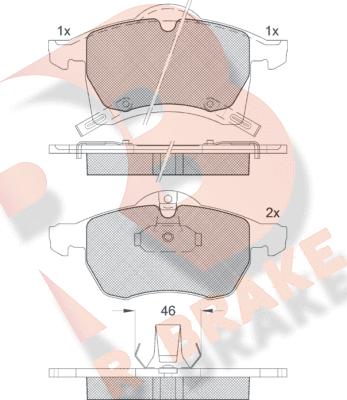 R Brake RB1248 - Bremžu uzliku kompl., Disku bremzes autodraugiem.lv