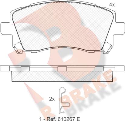 R Brake RB1247 - Bremžu uzliku kompl., Disku bremzes autodraugiem.lv