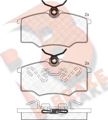 R Brake RB1250 - Bremžu uzliku kompl., Disku bremzes autodraugiem.lv