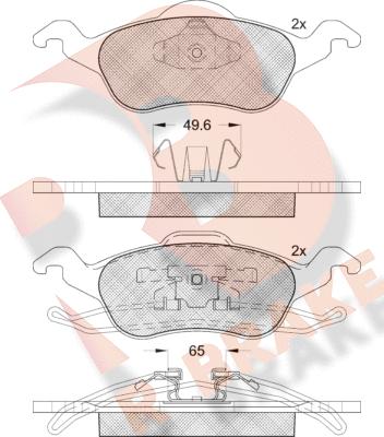 R Brake RB1264 - Bremžu uzliku kompl., Disku bremzes autodraugiem.lv