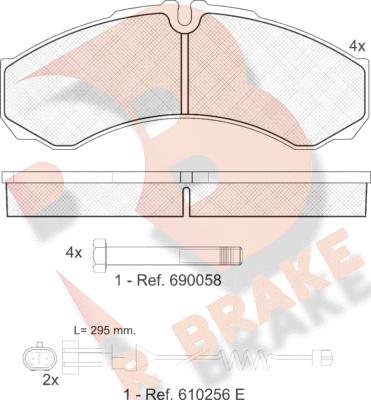 R Brake RB1208-117 - Bremžu uzliku kompl., Disku bremzes autodraugiem.lv