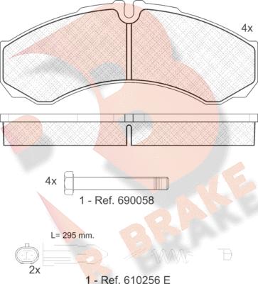 R Brake RB1208-200 - Bremžu uzliku kompl., Disku bremzes autodraugiem.lv