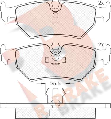 R Brake RB1214 - Bremžu uzliku kompl., Disku bremzes autodraugiem.lv