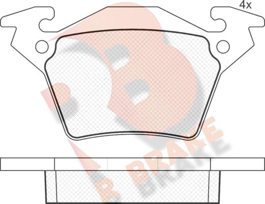 R Brake RB1284 - Bremžu uzliku kompl., Disku bremzes autodraugiem.lv
