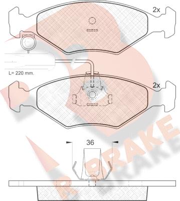 R Brake RB1226 - Bremžu uzliku kompl., Disku bremzes autodraugiem.lv