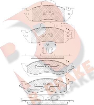 R Brake RB1276 - Bremžu uzliku kompl., Disku bremzes autodraugiem.lv