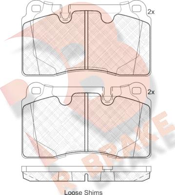 R Brake RB1790 - Bremžu uzliku kompl., Disku bremzes autodraugiem.lv