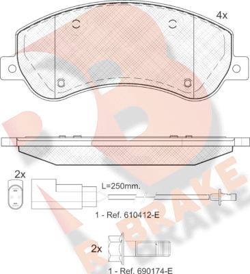 R Brake RB1793 - Bremžu uzliku kompl., Disku bremzes autodraugiem.lv