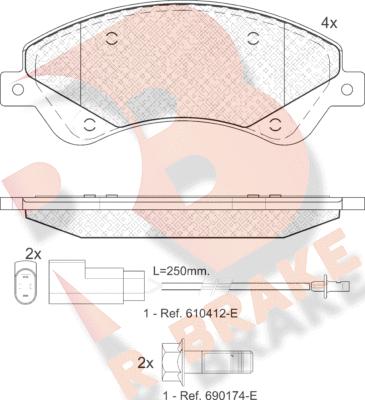 R Brake RB1792 - Bremžu uzliku kompl., Disku bremzes autodraugiem.lv