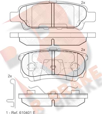 R Brake RB1746 - Bremžu uzliku kompl., Disku bremzes autodraugiem.lv