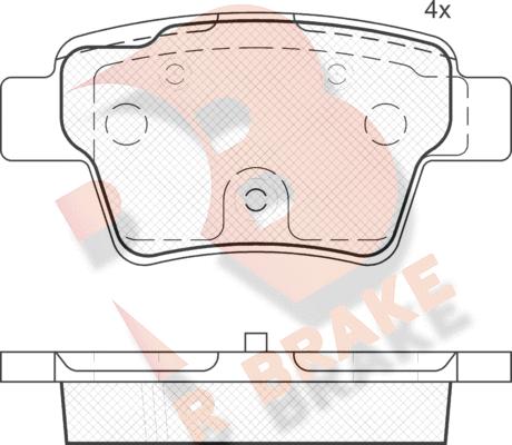 R Brake RB1765 - Bremžu uzliku kompl., Disku bremzes autodraugiem.lv