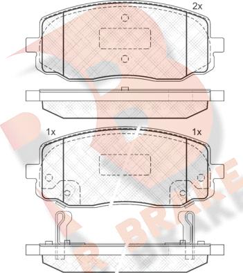 R Brake RB1709 - Bremžu uzliku kompl., Disku bremzes autodraugiem.lv