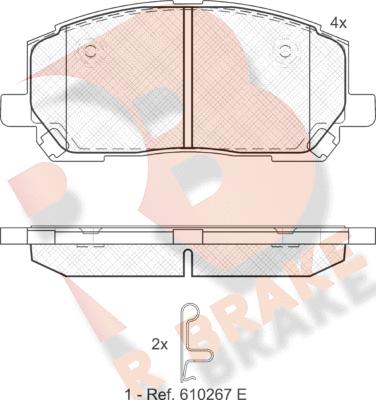 R Brake RB1705 - Bremžu uzliku kompl., Disku bremzes autodraugiem.lv